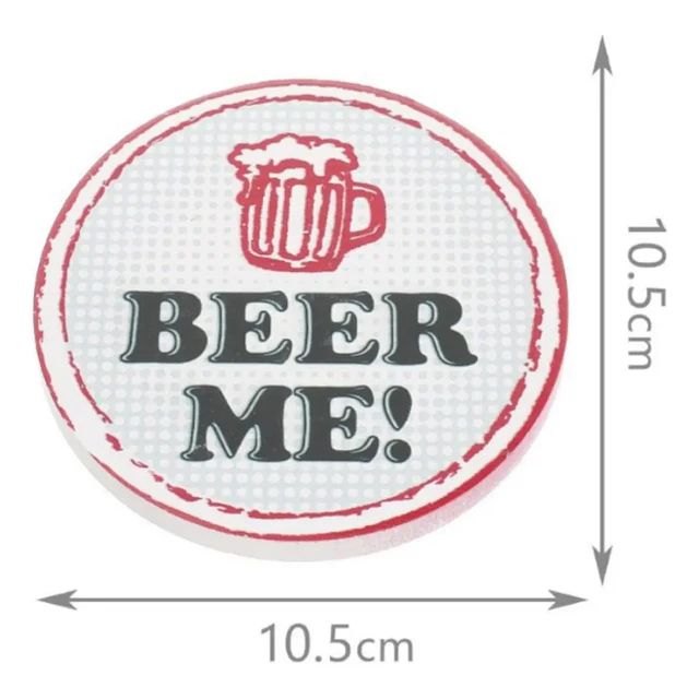 Set 4 Posavasos Redondos Diseño Retro Cervecero