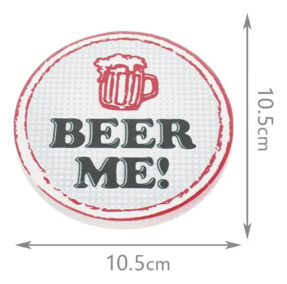 Set 4 Posavasos Redondos Diseño Retro Cervecero 8