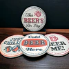 Set 4 Posavasos Redondos Diseño Retro Cervecero