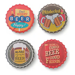 Set 4 Posavasos Diseño Cervecero