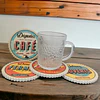 Set 4 Posavasos Diseño Retro Francés Vintage