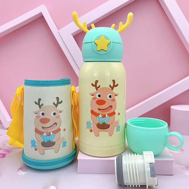 Termo Infantil Acero Inoxidable 500ml con Correa y Funda
