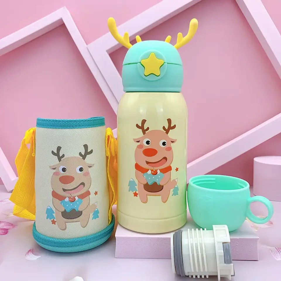 Termo infantil acero inoxidable 500 mL con correa y funda 8
