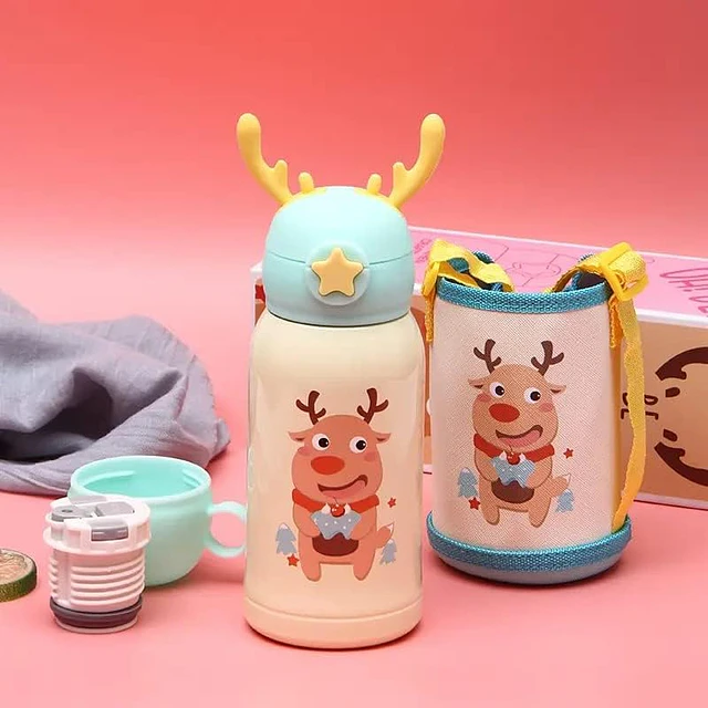 Termo Infantil Acero Inoxidable 500ml con Correa y Funda
