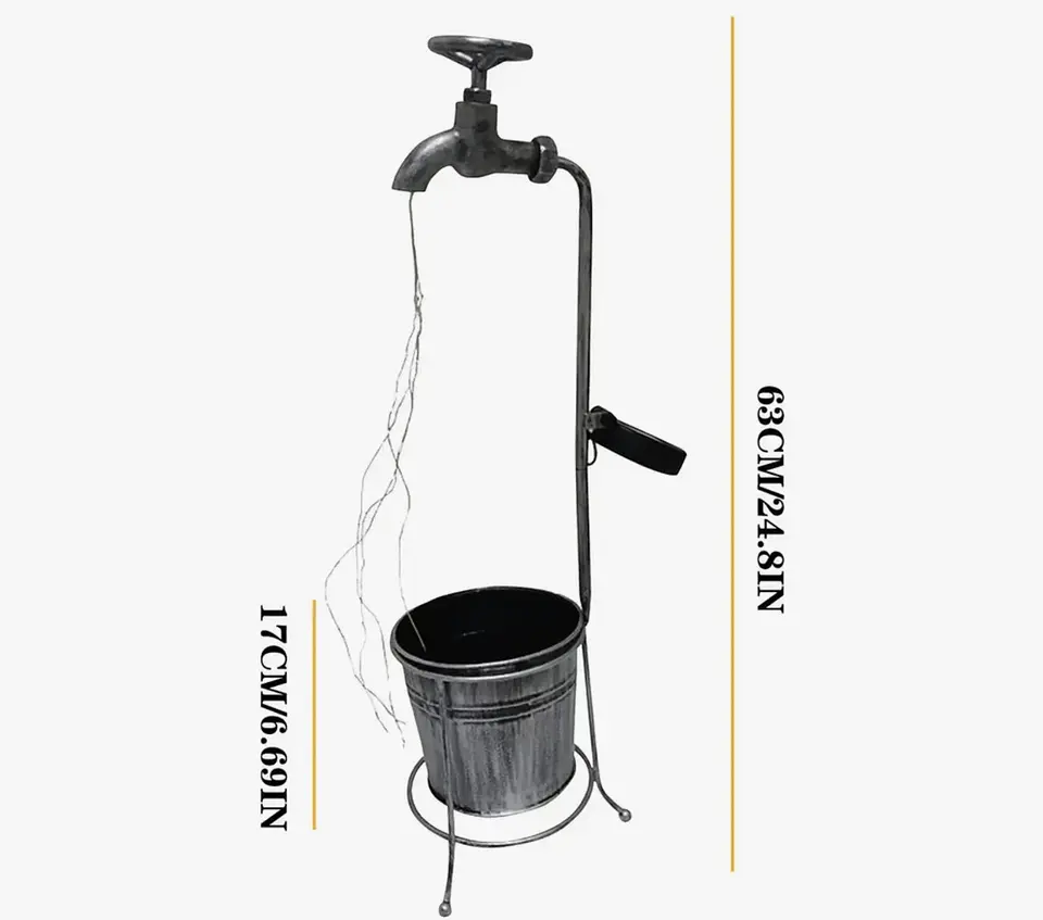 Grifo - LLave de Agua Solar con Luces LED y Macetero 5