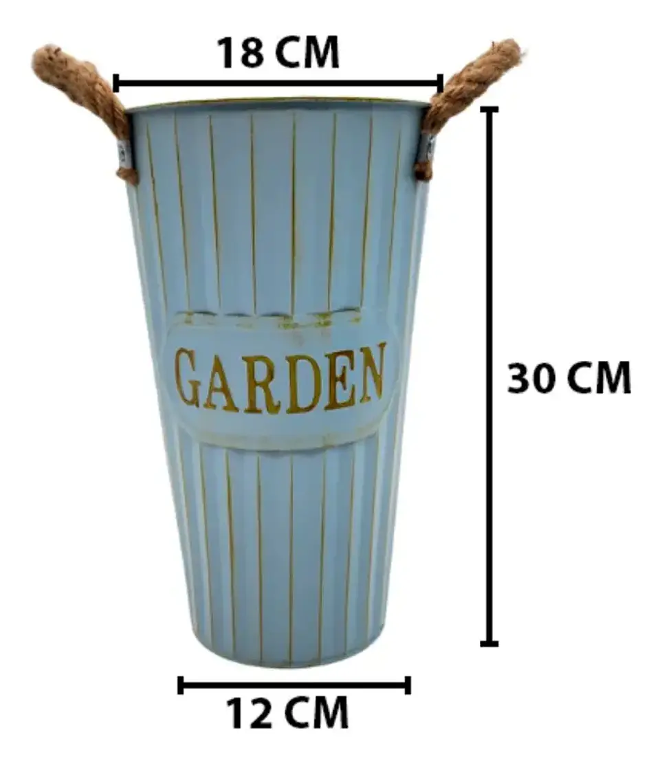 Balde Decorativo de Metal Garden 30 cm 4
