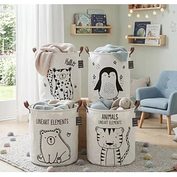 Canasto Organizador Infantil Plegable Animales