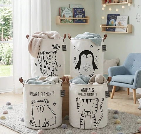 Canasto Organizador Infantil Plegable Animales