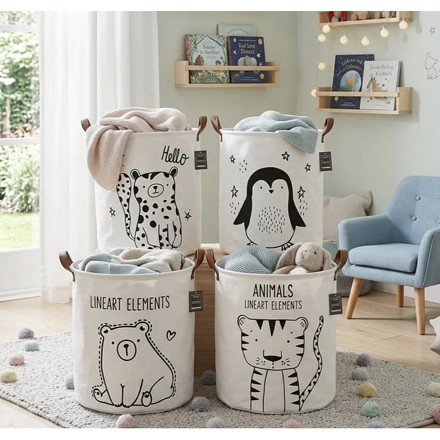 Canasto Organizador Infantil Plegable Animales