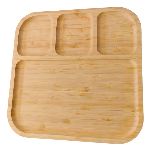 Tabla de Aperitivo de Bambú 24.5 cm con Divisiones