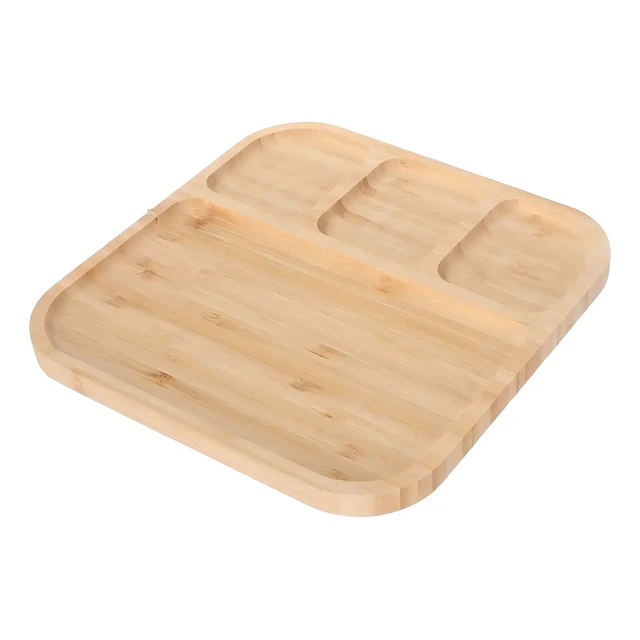 Tabla de Aperitivo de Bambú 24.5 cm con Divisiones