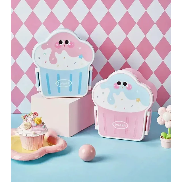 Lonchera Infantil Kawaii con Cubiertos