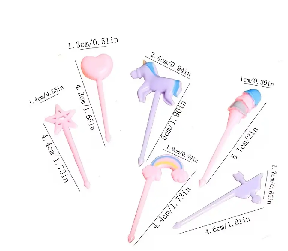 Set Pinchos Kawaii Unicornio 3