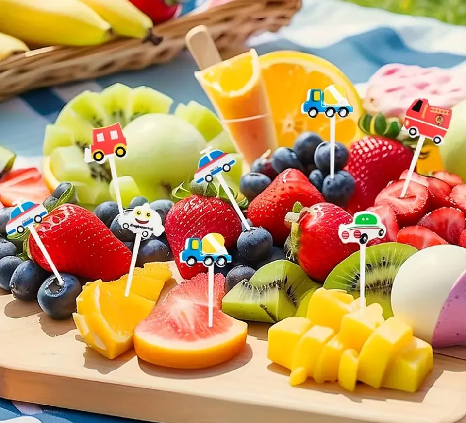 Set 6 Pinchos Kawaii Vehículos 3