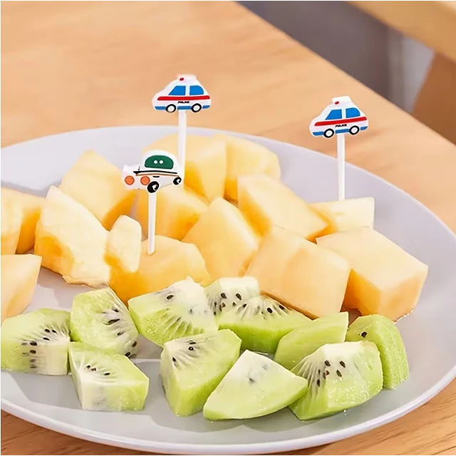 Set 6 Pinchos Kawaii Vehículos