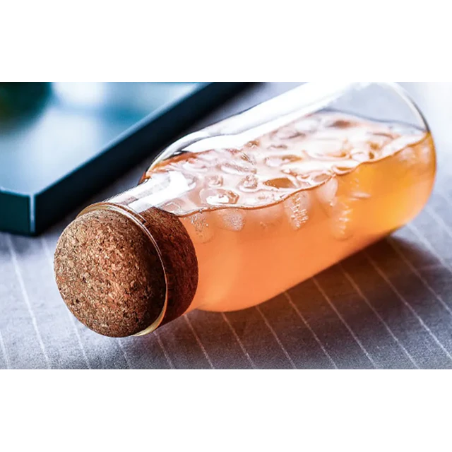 Botella de Vidrio con Tapa de Corcho 600 ml 