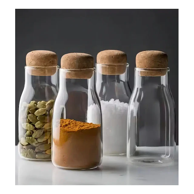 Botella de Vidrio con Tapa de Corcho 600 ml 
