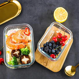 Contenedor de Vidrio con Tapa de Bambú 640 ml