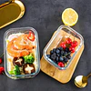 Contenedor de Vidrio con Tapa de Bambú 640 ml