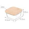 Contenedor de Vidrio con Tapa de Bambú 320 ml