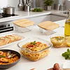 Contenedor de Vidrio con Tapa de Bambú 320 ml