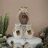 Florero Colgante de Vidrio Vintage con Yute y Flor
