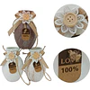 Florero Colgante de Vidrio Vintage con Yute y Flor