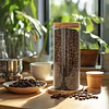 Frasco de Vidrio con Tapa Hermética de Bambú 2.5 L
