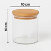 Frasco de Vidrio con Tapa Hermética de Bambú 500 ml