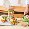 Frasco de Vidrio con Tapa Hermética de Bambú 500 ml