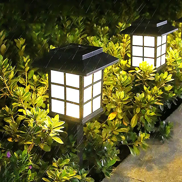 Set de 2 Luces Solares LED Tipo Farol para Patio y Jardín