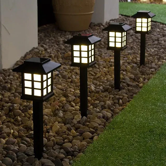 Set de 2 Luces Solares LED Tipo Farol para Patio y Jardín