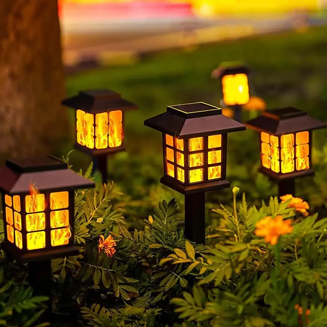 Set de 2 Luces Solares LED Tipo Farol para Patio y Jardín