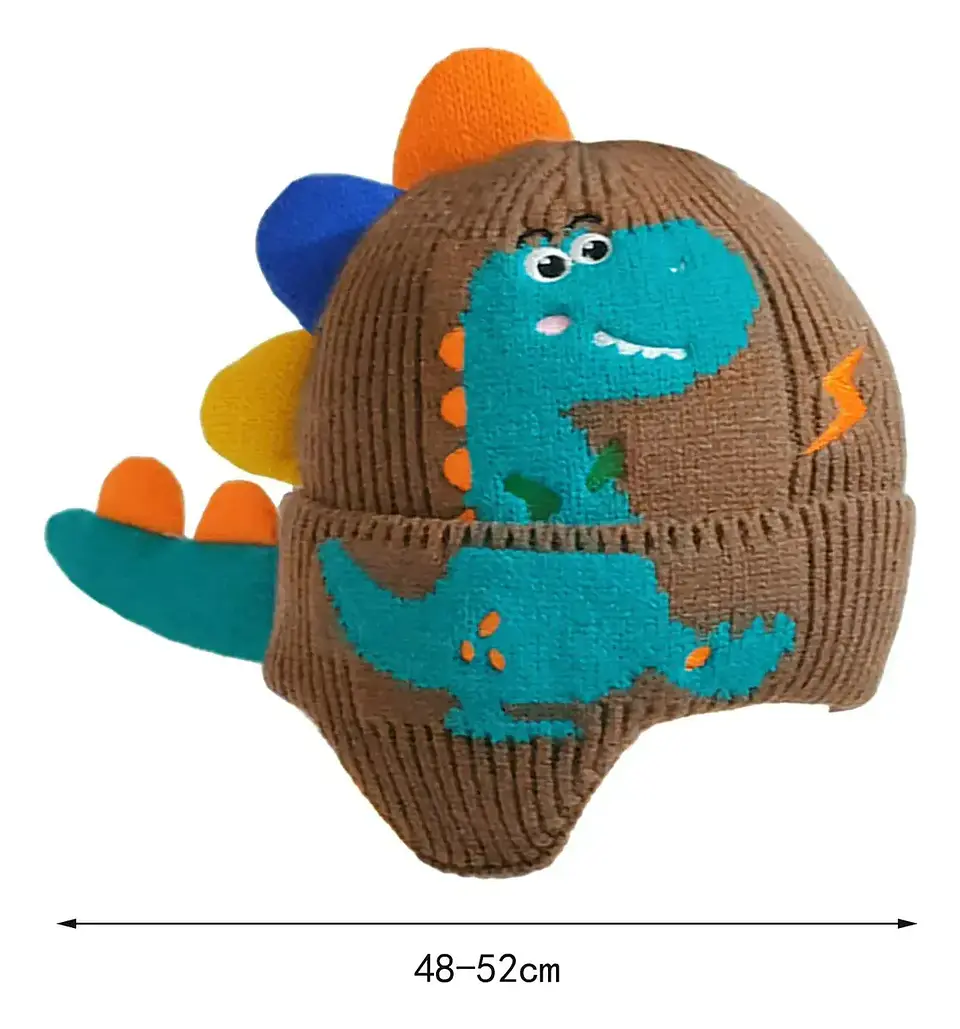 Gorro de Lana Infantil Dinosaurio con Orejeras 4