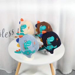 Gorro de Lana Infantil Dinosaurio con Orejeras
