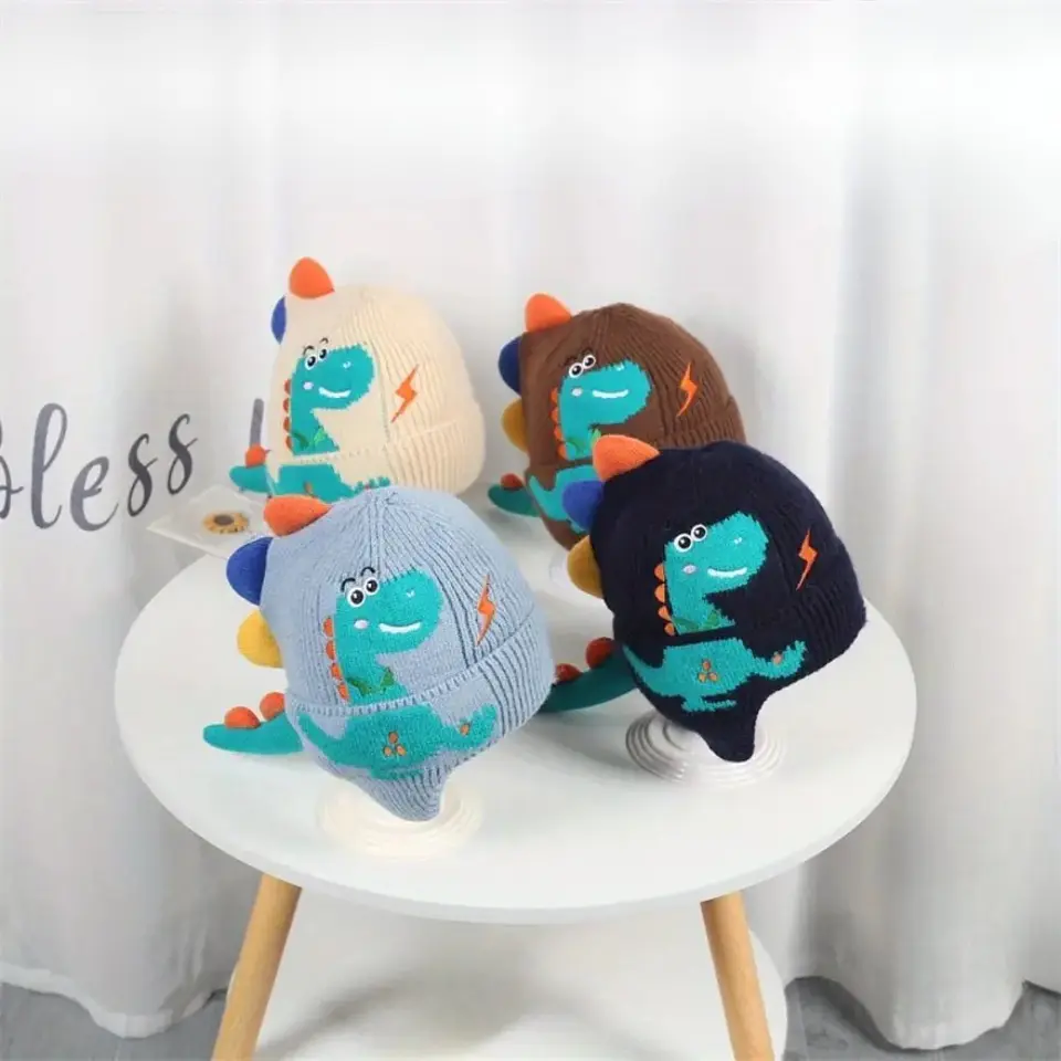 Gorro de Lana Infantil Dinosaurio con Orejeras 1