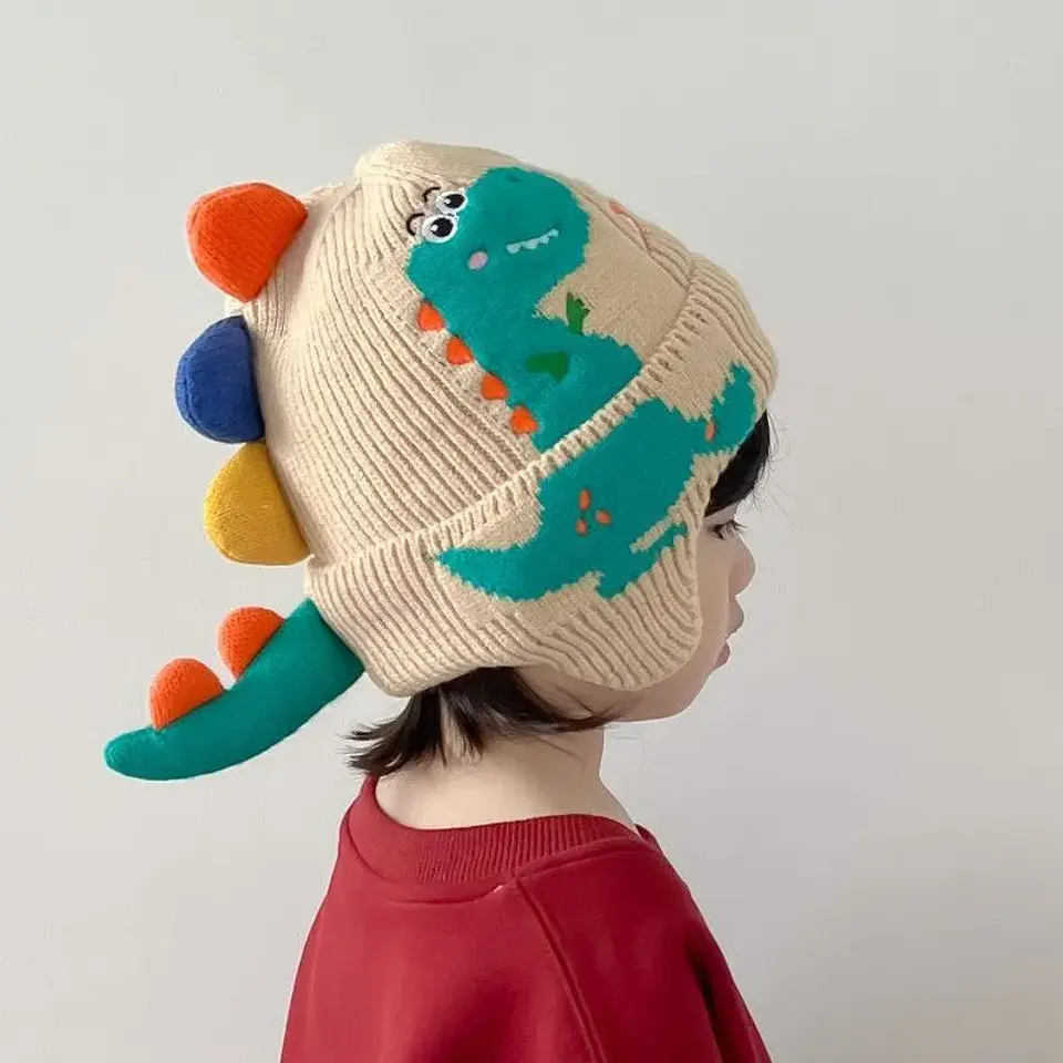 Gorro de Lana Infantil Dinosaurio con Orejeras 3