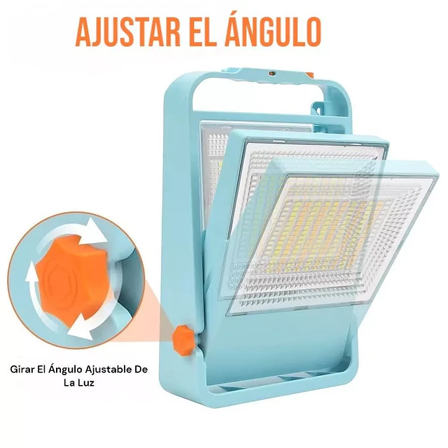 Lámpara Reflector con Panel Solar LED 150W Portátil con Control Remoto