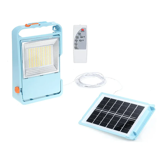 Lámpara Reflector con Panel Solar LED 150W Portátil con Control Remoto