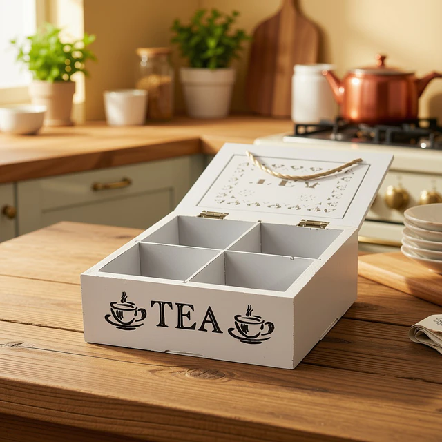 Caja de Té de Madera 18x18 cm
