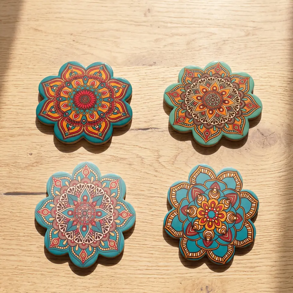 Set de 4 Posavasos Decorativos de Cerámica 2