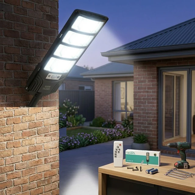 Foco Solar 1000W con Sensor de Movimiento y Control Remoto