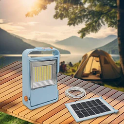 Lámpara Reflector con Panel Solar LED 150W Portátil con Control Remoto