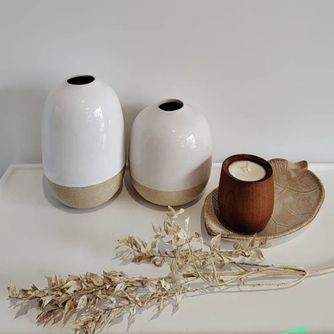 Hoja Decorativa de Madera Blanca 24 cm