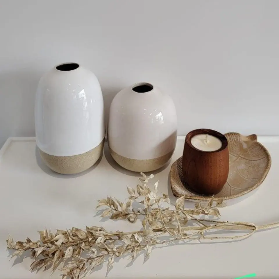 Hoja Decorativa de Madera Blanca 24 cm 2