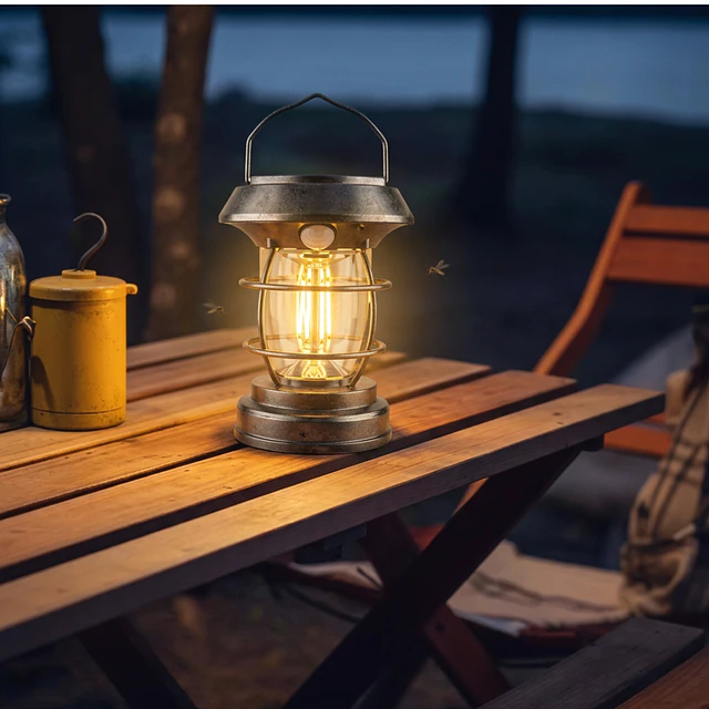 Farol Solar LED Vintage con Sensor de Movimiento