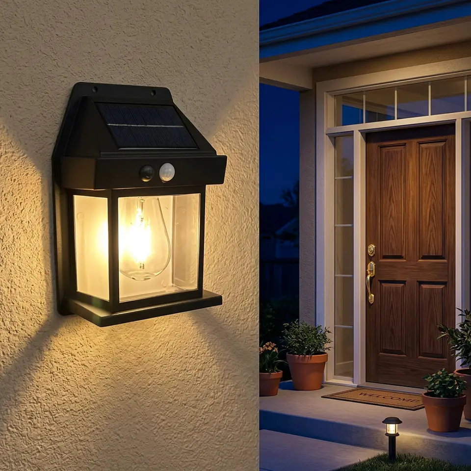 Farol Solar de Pared Simple con Sensor de Movimiento – Luz Cálida Exterior 3