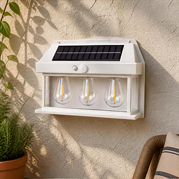 Foco Solar Triple de Pared con Sensor de Movimiento