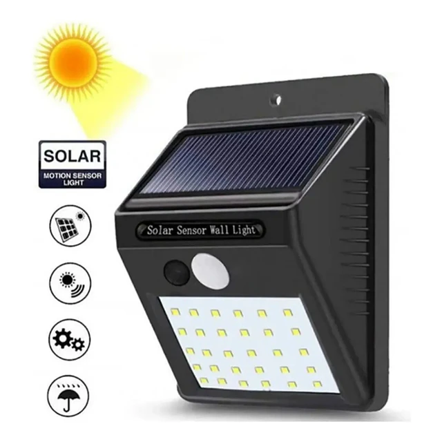 Foco Solar de Pared 30 LED con Sensor de Movimiento