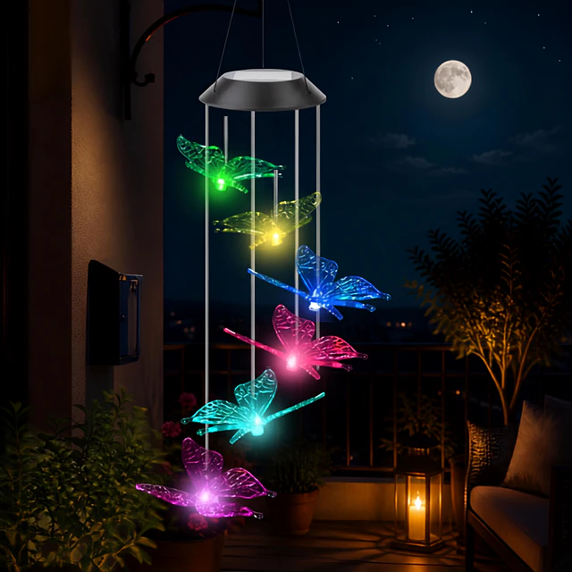 Colgante de Viento Solar LED Multicolor
